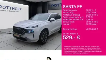 Gebraucht Hyundai Santa Fe Signature 202 PS (148 kW) 2023 White cream / mic SUV