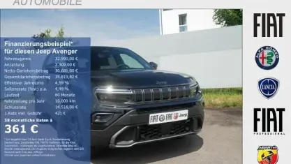 Neu Jeep Avenger Overland 145 PS (106 kW) 2026 Volcano black (schwarz) SUV