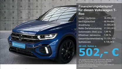 Blau Gebraucht 2025 VW T-Roc Cabriolet IQ Drive Cabrio | 38.950 € (Etwas zu teuer)