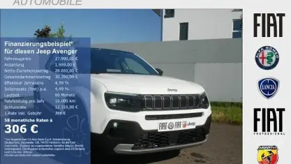 Neu Jeep Avenger Summit 110 PS (80 kW) 2026 Snow white (weiss) SUV