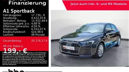 Gebraucht Audi A1 Sportback Advanced Plus 95 PS (69 kW) 2021 Mythosschwarz metallic Kleinwagen