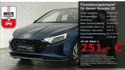 Neu Hyundai i20 Trend 101 PS (74 kW) 2025 Blau Kleinwagen