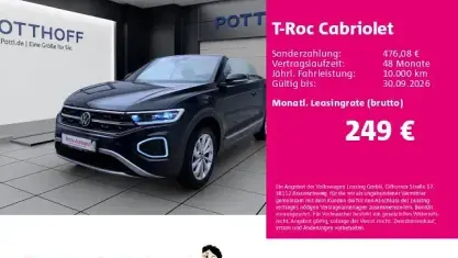 Gebraucht VW T-Roc Cabriolet Style 110 PS (80 kW) 2022 Schwarz Cabrio
