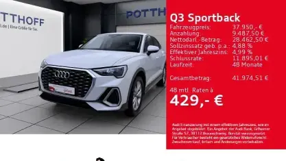 Gebraucht Audi Q3 Sportback S-Line 150 PS (110 kW) 2025 Gletscherweiß metallic SUV