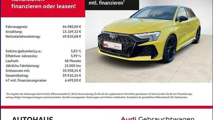 Pythongelb metallic Gebraucht 2025 Audi RS3 Sportback Ambiente Kleinwagen | 64.979 € (Guter Preis)