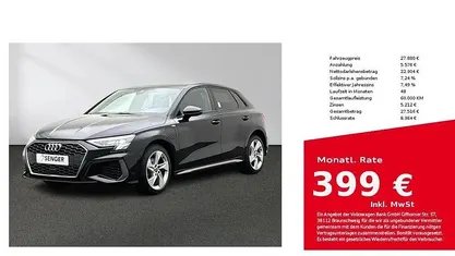 Gebraucht Audi A3 Sportback e-tron S-Line 204 PS (150 kW) 2023 Mythosschwarz metallic Kleinwagen