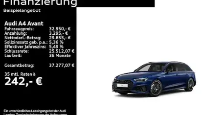 Gebraucht Audi A4 S-Line 204 PS (150 kW) 2023 Navarrablau metallic Kombi