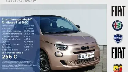 Neu Fiat 500C Icon 65 PS (47 kW) 2026 Rose gold metallic Cabrio