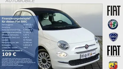 Weiß Gebraucht 2021 Fiat 500C Dolcevita Cabrio | 10.990 €