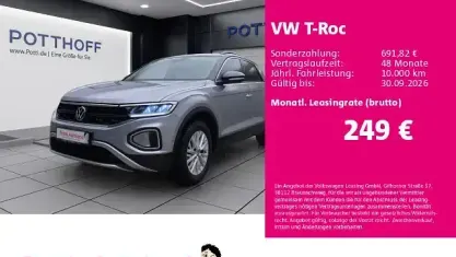 Gebraucht VW T-Roc Life 150 PS (110 kW) 2022 Pyrit silber metallic SUV