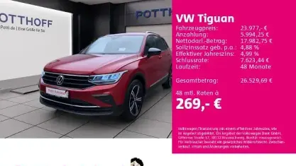Gebraucht VW Tiguan Active 150 PS (110 kW) 2021 Kings red metallic SUV