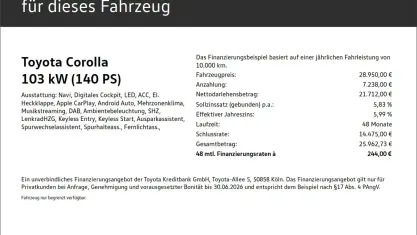 Gebraucht Toyota Corolla Team 140 PS (102 kW) 2025 Grau Kombi