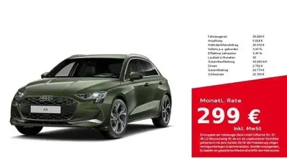 Brugt Audi A3 Advanced 150 HK (110 kW) 2025 Grøn Sedan