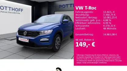 Gebraucht VW T-Roc 116 PS (85 kW) 2018 Blau SUV