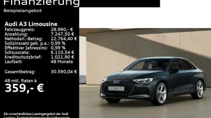 Gebraucht Audi A3 Advanced Plus 150 PS (110 kW) 2025 Manhattangrau metallic Limousine