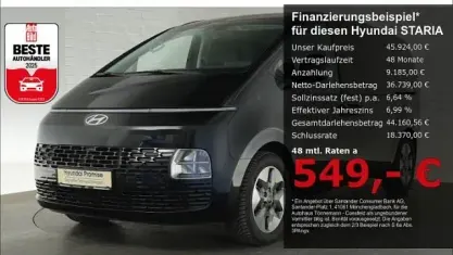 Gebraucht Hyundai Staria Prime 225 PS (165 kW) 2025 Schwarz Van / Kleinbus