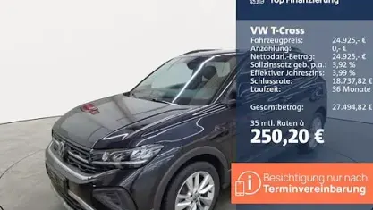 Usata VW T-Cross Goal 116 CV (85 kW) 2025 Nero SUV