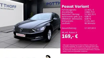 Gebraucht VW Passat Comfortline 150 PS (110 kW) 2018 Schwarz Kombi