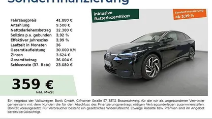 Grenadillschwarz metallic Gebraucht 2023 VW ID.7 Pro Limousine | 41.880 € (Fairer Preis)