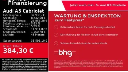 Gebraucht Audi A5 Cabriolet S-Line 150 PS (110 kW) 2022 Grau Cabrio