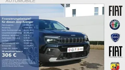 Neu Jeep Avenger Summit 110 PS (80 kW) 2026 Volcano black (schwarz) SUV