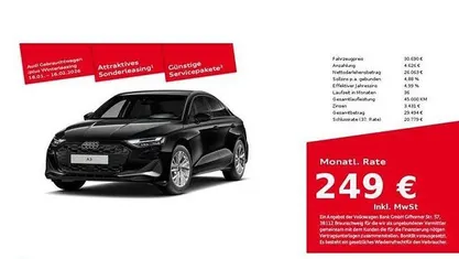 Mythosschwarz metallic Gebraucht 2025 Audi A3 Advanced Plus Limousine | 30.690 € (Guter Preis)