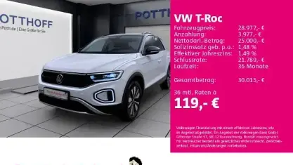 Gebraucht VW T-Roc Goal 150 PS (110 kW) 2025 Weiß SUV