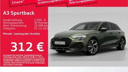 Distriktgrün metallic Gebraucht 2025 Audi A3 S-Line Limousine | 36.358 € (Fairer Preis)