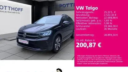 Gebraucht VW Taigo 116 PS (85 kW) 2025 Schwarz SUV
