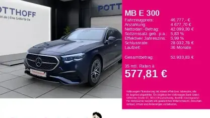 Gebraucht Mercedes E300 AMG Line Premium 313 PS (230 kW) 2024 Nautikblau metallic Limousine