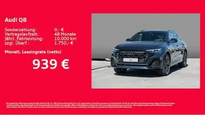 Neu Audi Q8 Ambiente 286 PS (210 kW) 2026 Blau SUV