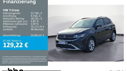 Gebraucht VW T-Cross Life 116 PS (85 kW) 2025 Schwarz SUV