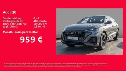 Neu Audi Q8 Ambiente 340 PS (250 kW) 2026 Grau SUV