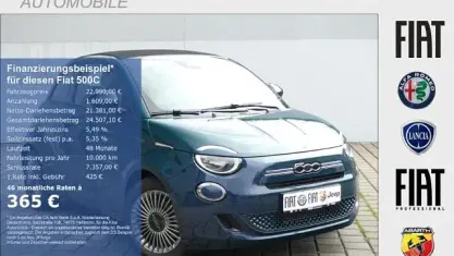 Neu Fiat 500C Icon 65 PS (47 kW) 2026 Ozean grün metallic Cabrio