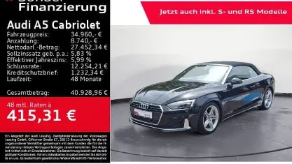 Gebraucht Audi A5 Cabriolet Advanced Plus 204 PS (150 kW) 2022 Schwarz Cabrio