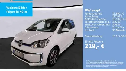Weiss Gebraucht 2021 VW e-up! Active Kleinwagen | 13.890 € (Fairer Preis)