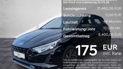 Neu Hyundai i20 Comfort 101 PS (74 kW) 2025 Phantom black / met Limousine
