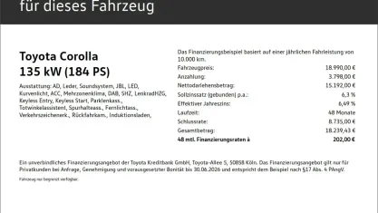 Gebraucht Toyota Corolla Hybrid Lounge 184 PS (135 kW) 2019 Weiß Limousine