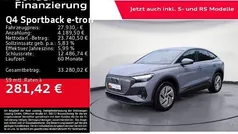Grau Gebraucht 2022 Audi Q4 Sportback e-tron Ambiente SUV | 27.930 € (Superpreis)