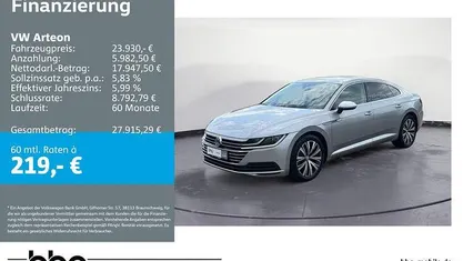 Gebraucht VW Arteon Elegance 190 PS (139 kW) 2019 Kleinwagen