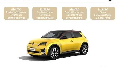 Ny Renault R5 Komfort 110 kW (150 HK) 2026 Gul Hatchback