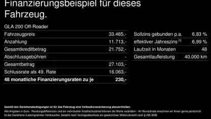 Gebraucht Mercedes GLA200 163 PS (119 kW) 2025 Schwarz SUV
