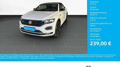 Pure white Gebraucht 2021 VW T-Roc Cabriolet R-line Cabrio | 24.530 € (Fairer Preis)