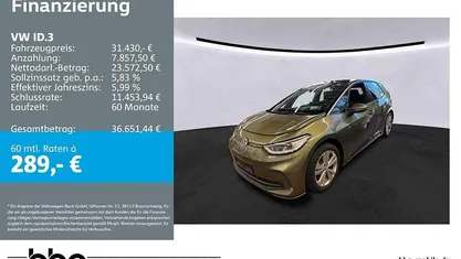 Gebraucht VW ID.3 Pro 150 kW (204 PS) 2023 Grün Kleinwagen