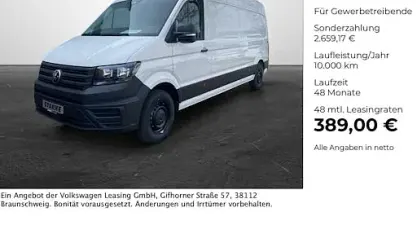 Ny VW Crafter 177 HK (130 kW) 2026 Hvid Van