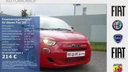 Neu Fiat 500 Icon 65 PS (47 kW) 2026 Passione rot Limousine