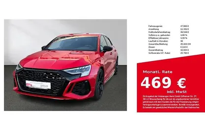Gebraucht Audi RS3 Sportback Ambiente 400 PS (294 kW) 2023 Tangorot metallic Kleinwagen