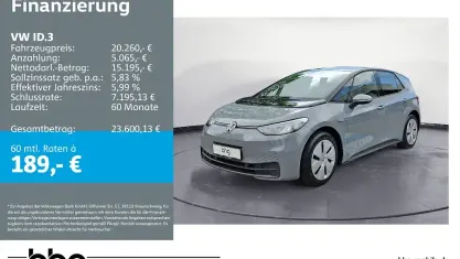 Gebraucht VW ID.3 Pro 107 kW (146 PS) 2022 Schwarz Kleinwagen