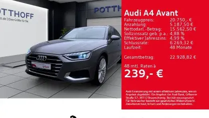 Gebraucht Audi A4 Advanced Plus 190 PS (139 kW) 2020 Terragrau metallic Kombi