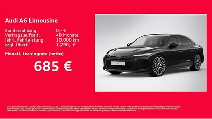 Nouă Audi A6 Ambiente 299 CP (219 kW) 2026 Negru Berlinǎ